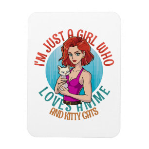 I m Just a Girl Who Loves Cats Magnet