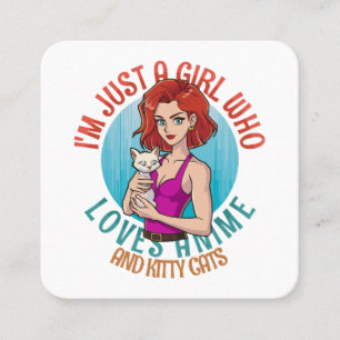 I m Just a Girl Who Loves Cats Square Business Card