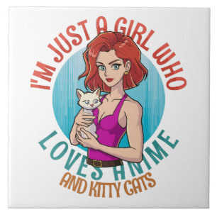 I m Just a Girl Who Loves Cats Tile