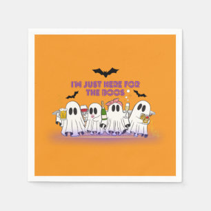 I’m Just Here For The Boos Funny Halloween Napkin