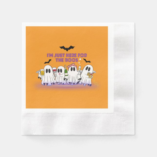 I’m Just Here For The Boos Funny Halloween Napkin (Front)