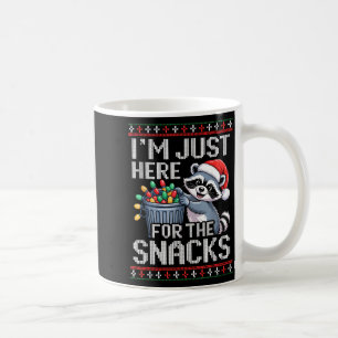 I’m Just Here For The Snacks Raccoon Christmas Ugl Coffee Mug