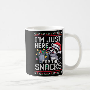 I’m Just Here For The Snacks Raccoon Christmas Ugl Coffee Mug
