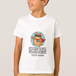 I’m Not Lazy, I’m on Pause – Gamer Cat T-Shirt