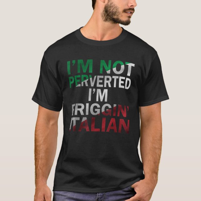 I m Not Perverted I m Just Friggin Italian Flag Fu T-Shirt (Front)