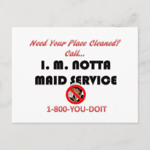 I.M. Notta Maid Service Postcard