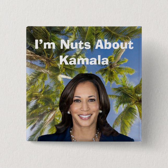 I’m Nuts About Kamala 2 Inch Square Button (Front)