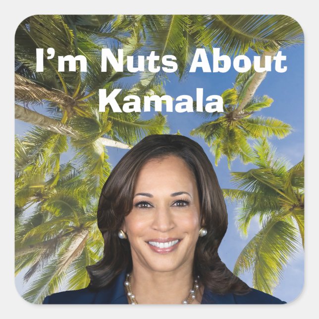 I’m Nuts About Kamala Square Sticker (Front)