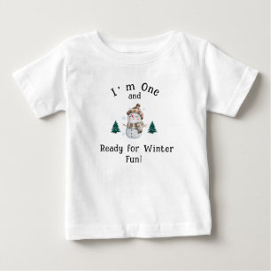 I’m One and Ready for Winter Fun! – Cute Winter Bi Baby T-Shirt