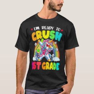 I m Ready To Crush 1st Grade Dabbing Unicorn Back  T-Shirt
