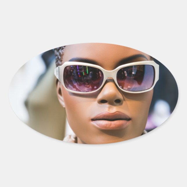 I’m real beautiful oval sticker (Front)