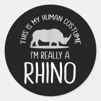 I’m Really A Rhino Horn Graphic Funny Animal Lover Classic Round Sticker