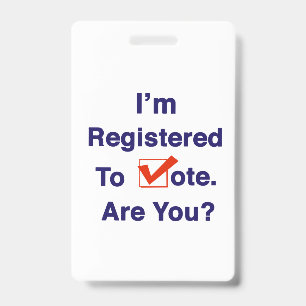 I’m Registered to Vote 2026 Badge