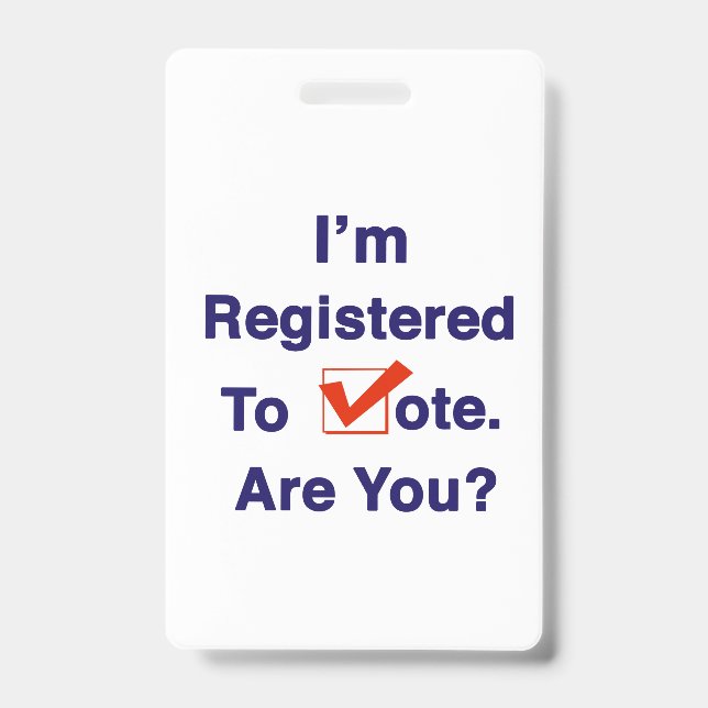 I’m Registered to Vote 2026 Badge (Front)