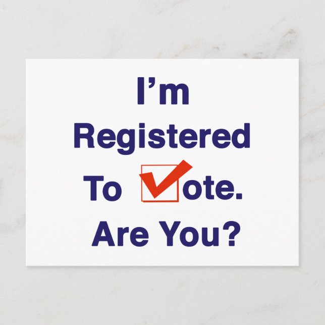 I’m Registered to Vote 2026 Postcard (Front)
