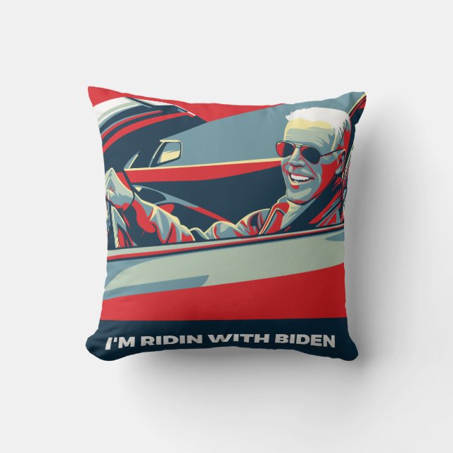 I’M RIDIN WITH BIDEN THROW PILLOW (Front)