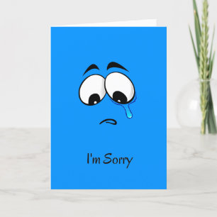 I’m Sorry Blue Sad Face Card