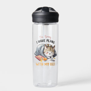 I’m Sorry, I Have Plans with My Bed – Cozy Cat Water Bottle