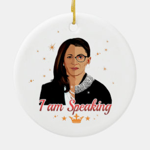 I’m Speaking Kamala Harris Notorious Rbg Christmas Ceramic Ornament