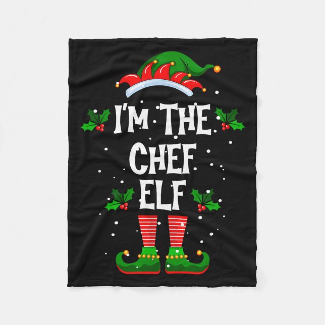 I’m The Chef Elf Christmas Xmas Pajama Pj Men Wome Fleece Blanket (Front)