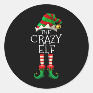 i m the crazy elf cute family christmas matching   classic round sticker