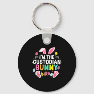 I’m The Custodian Bunny Happy Easter Day Cute _1 Keychain