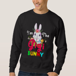 I M The Gigi Bunny Happy Easter Floral Bunny Match Sweatshirt
