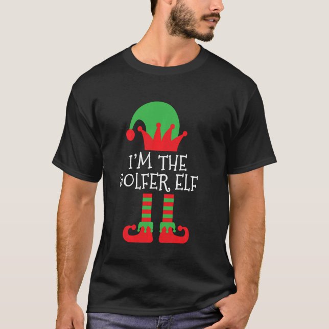 I M The Golfer Elf Christmas Matching Pyjamas For  T-Shirt (Front)