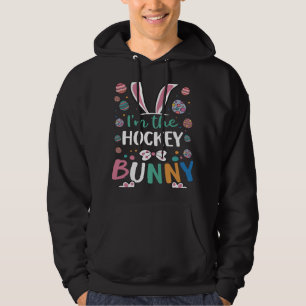 I m The Hockey Bunny Festival Easter Egg Rabbit Ea Hoodie