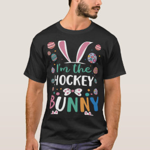 I m The Hockey Bunny Festival Easter Egg Rabbit Ea T-Shirt