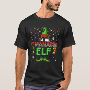 I m The IT Manager Elf Xmas Leopard Elf Costume  F T-Shirt