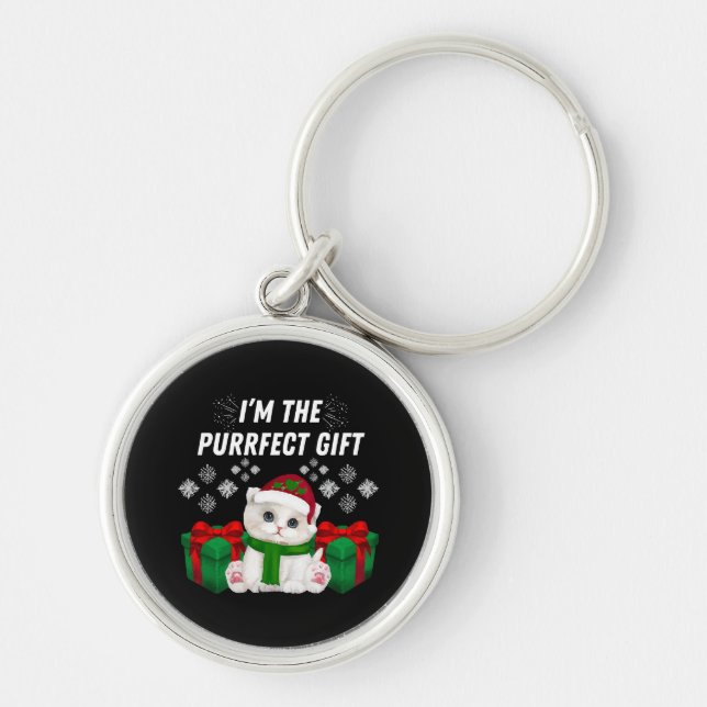 I m The Purrfect Gift Keychain (Front)