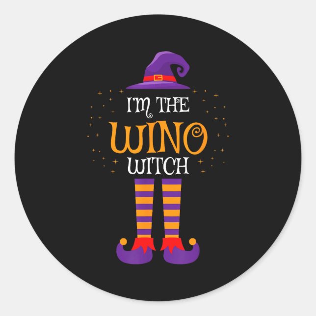 I’m The Wino Witch Halloween Family Matching Group Classic Round Sticker (Front)