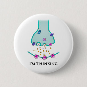 I’m Thinking Neuron Synapse 2 Inch Round Button