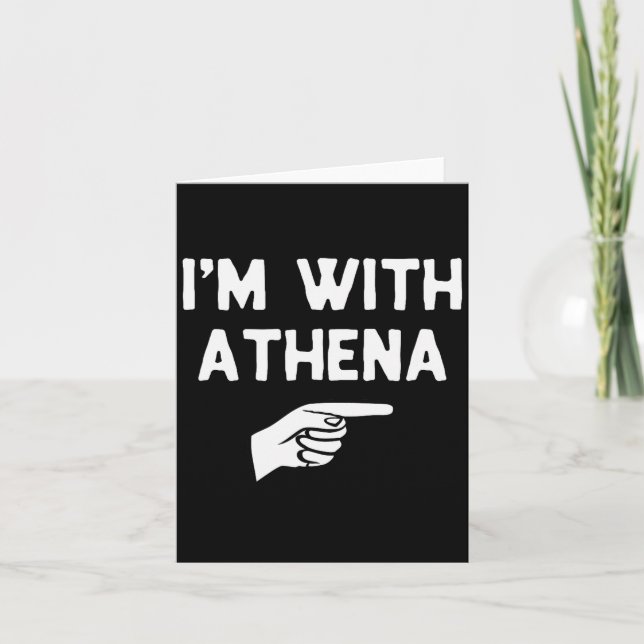 I’m With Athena Funny Halloween Matching Costume  Card (Front)