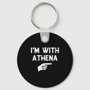 I’m With Athena Funny Halloween Matching Costume Keychain