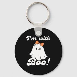 I’m With Boo Funny Retro Keychain