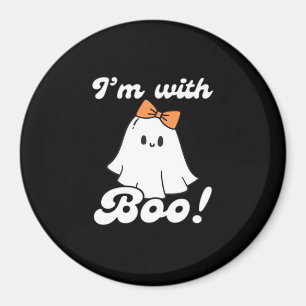 I’m With Boo Funny Retro Magnet