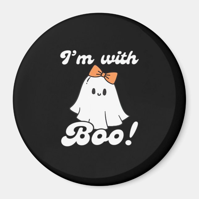 I’m With Boo Funny Retro Magnet (Front)