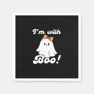I’m With Boo Funny Retro Napkin