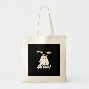 I’m With Boo Funny Retro Tote Bag