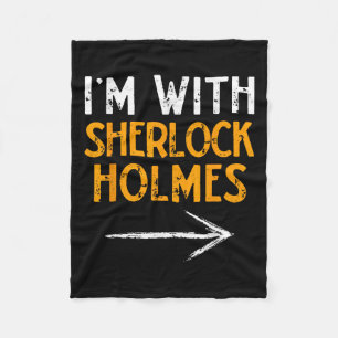 I’m With Sherlock Holmes Halloween Matching Couple Fleece Blanket