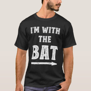 I m With The Bat Costume Halloween Matching Couple T-Shirt