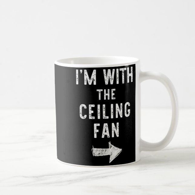 I’m With The Ceiling Fan Funny Halloween Couple Co Coffee Mug (Right)