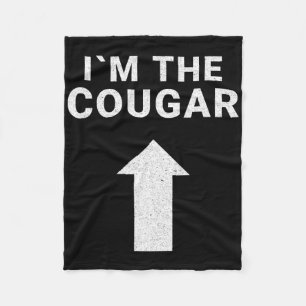 I´m With The Cougar Humour Halloween Birthday Gift Fleece Blanket