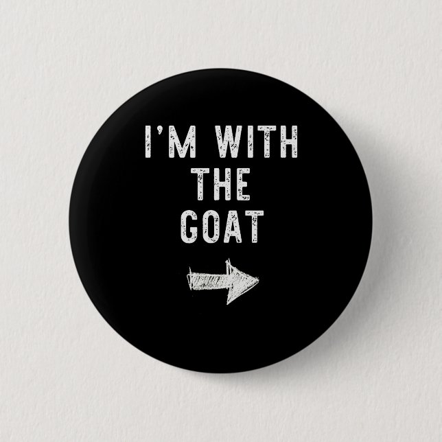 I’m With The Goat Funny Halloween Couple Costume  2 Inch Round Button (Front)