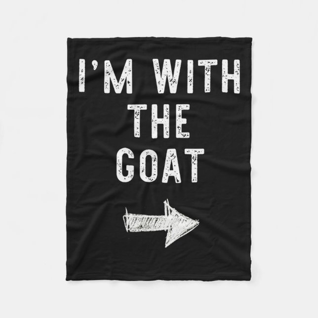I’m With The Goat Funny Halloween Couple Costume  Fleece Blanket (Front)