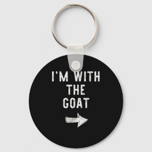 I’m With The Goat Funny Halloween Couple Costume  Keychain