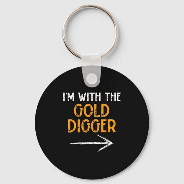 I’m With The Gold Digger Halloween Matching Couple Keychain (Front)