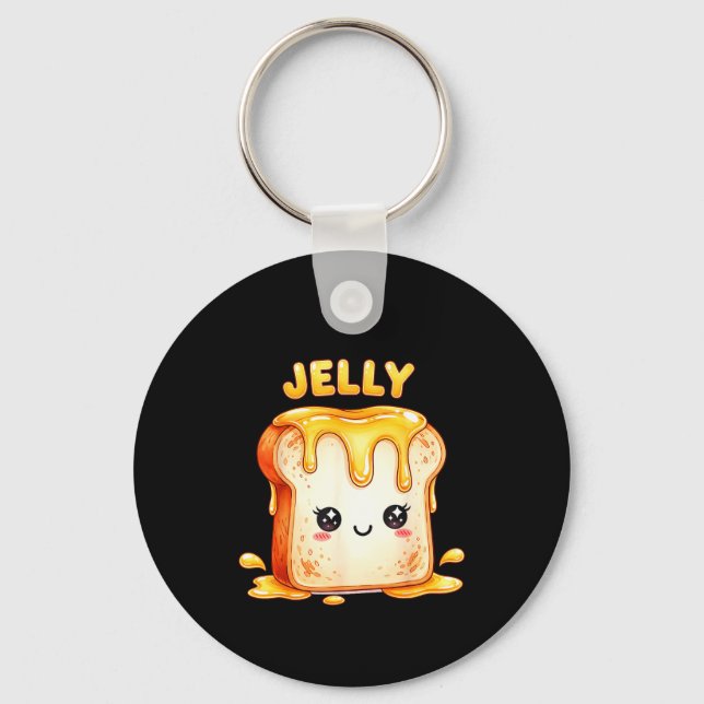 I’m With The Jelly Funny Matching Couple Cute Kawa Keychain (Front)